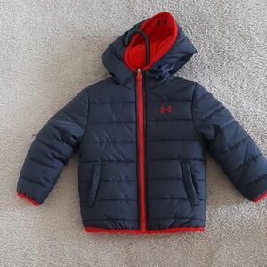 Under Armour 2T Dark Navy and Red Puffer Jacket